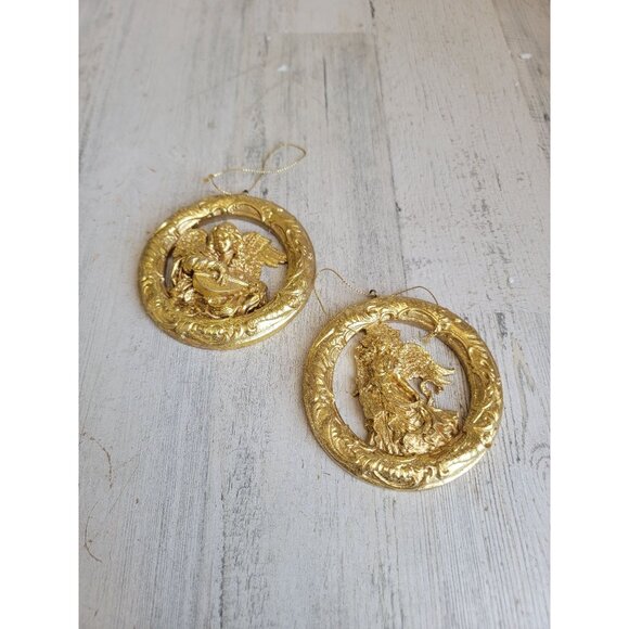 Golden Circle Angel cherub set ornament Xmas religious - Picture 4 of 5